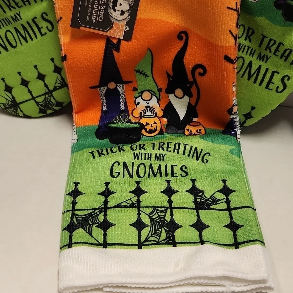 Halloween Kitchen Towels Gnomes